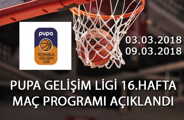 PUPA GELİŞİM LİGİ 2018 16.HAFTA MAÇ PROGRAMI