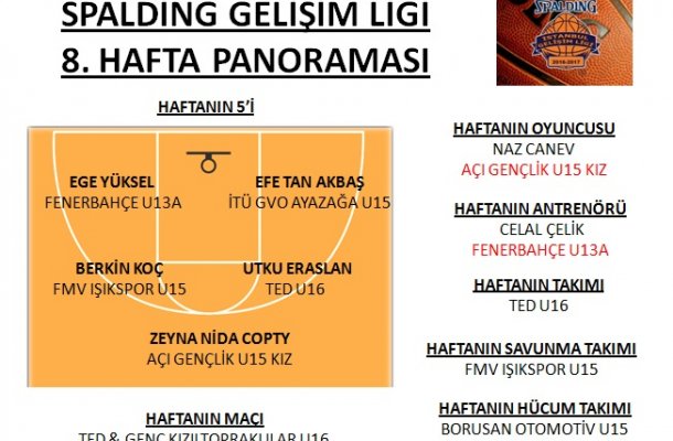 SPALDING GELİŞİM LİGİ 2017 8.HAFTA PANORAMASI